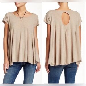 Free People Sylvie Linen Flowy Short Sleeve Top